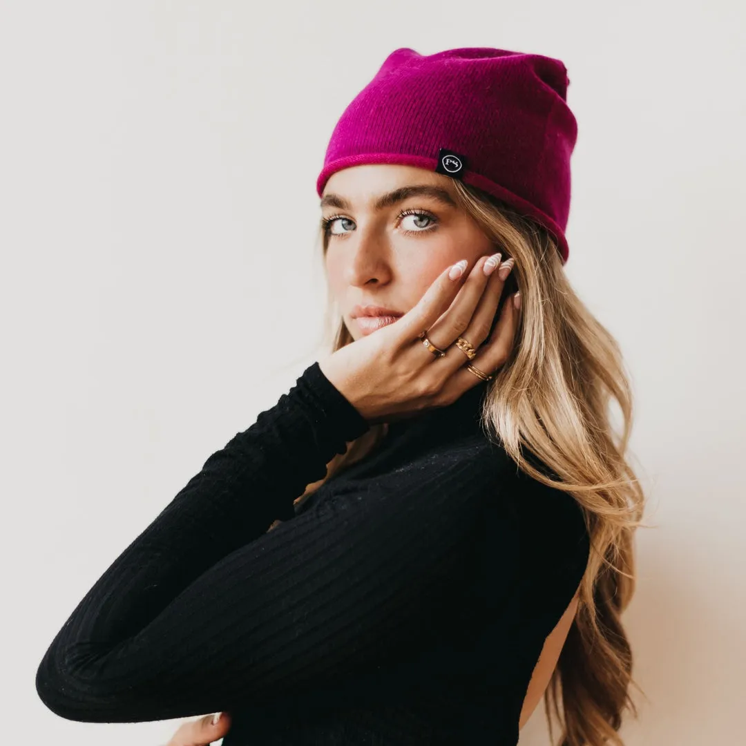 Rolled Edge. Cashmere Beanie