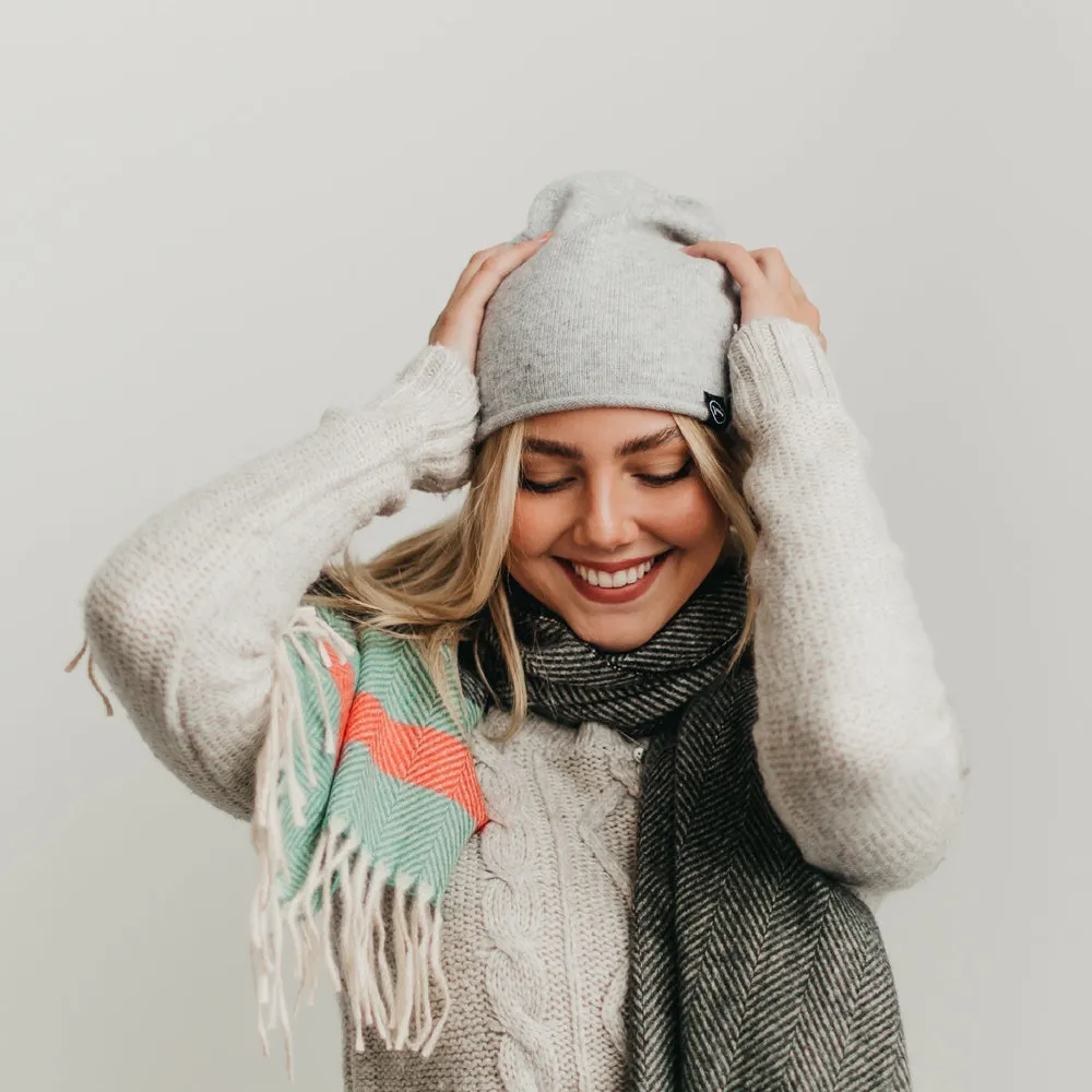 Rolled Edge. Cashmere Beanie