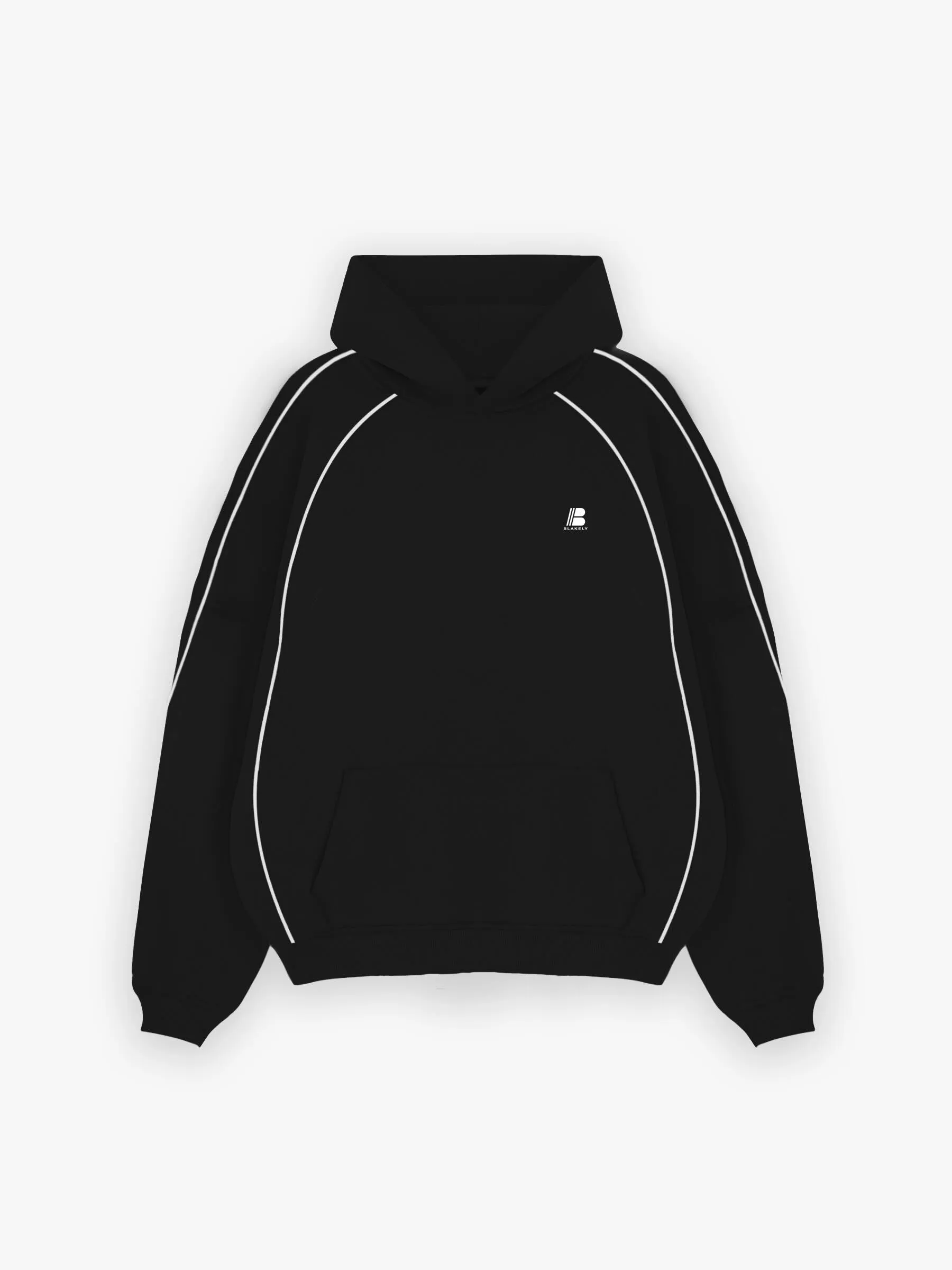 Seam Relaxed Hoodie - Black