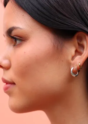 Silver Huggie Hoop Earrings