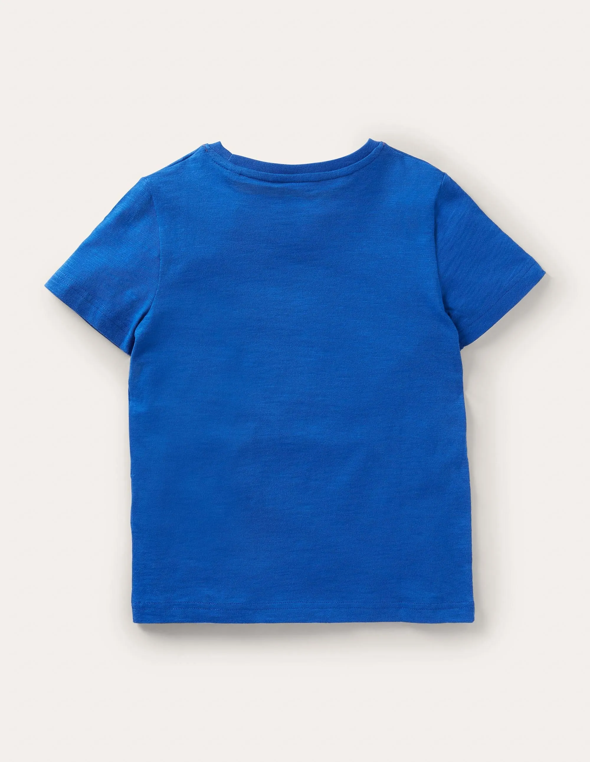 Slub Washed T-shirt-Bold Blue