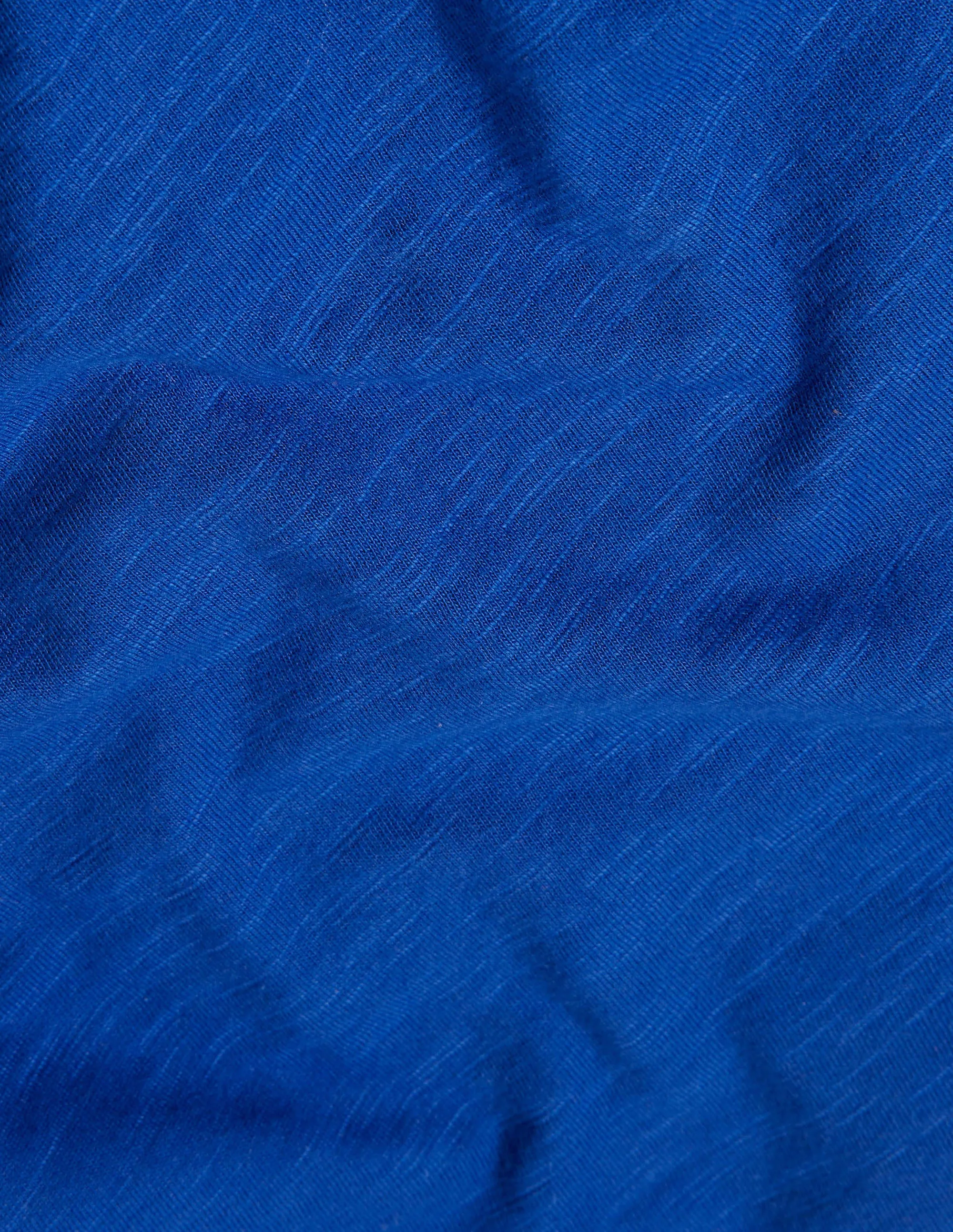 Slub Washed T-shirt-Bold Blue
