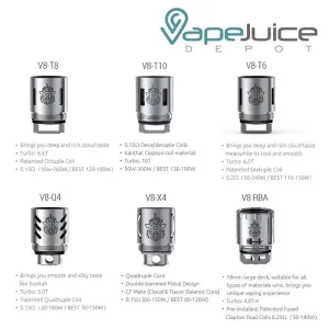 SMOK TFV8 BIG T10-T8-T6-X4 Core Coils