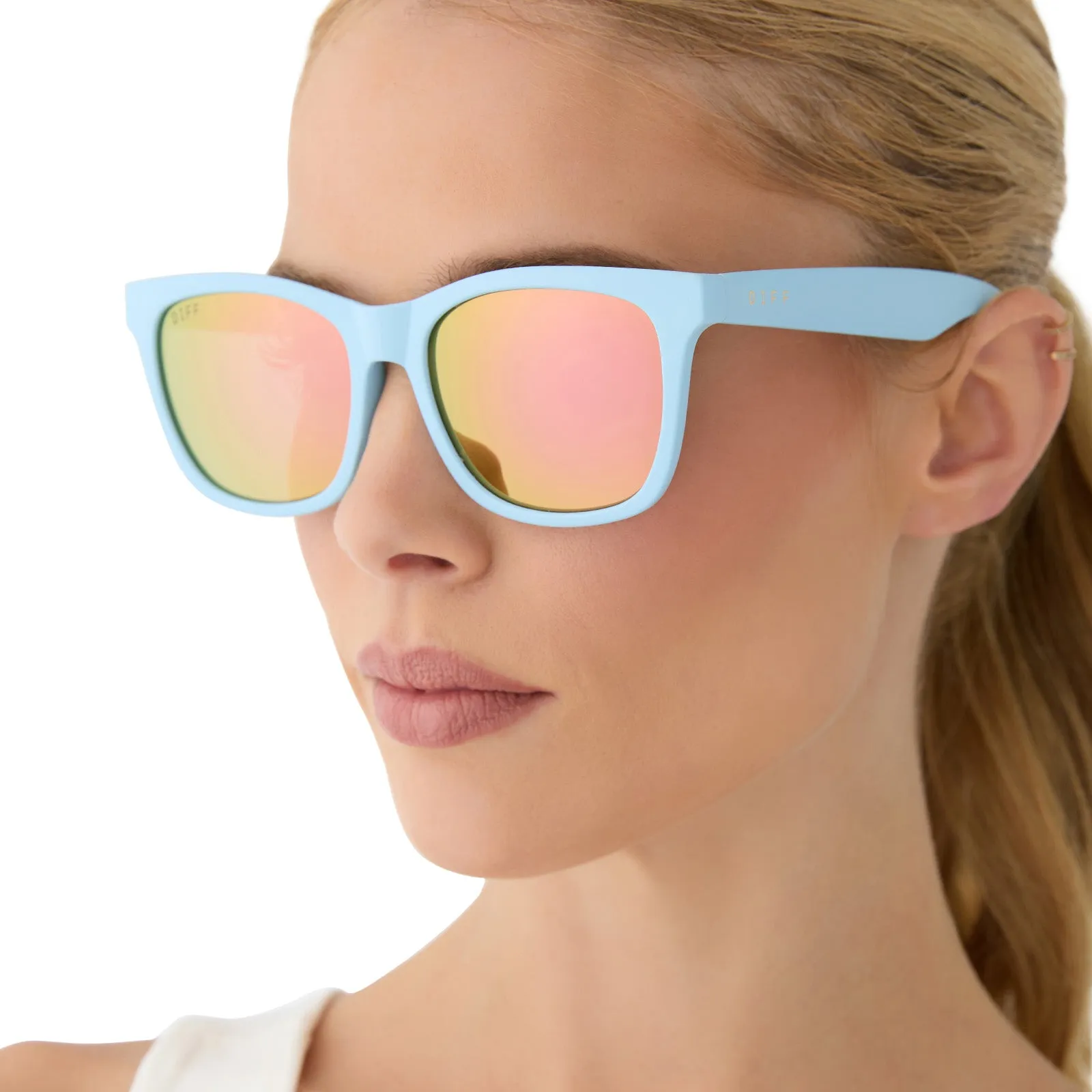 STORM - MATTE BABY BLUE   SHERBERT RAINBOW MIRROR   POLARIZED SUNGLASSES