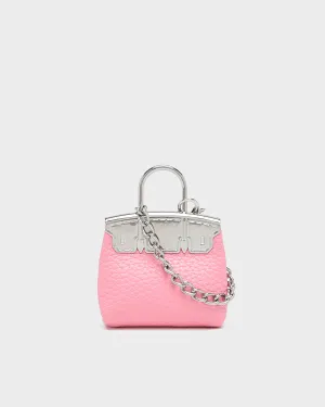 Tote Bag Charm in Neon Pink