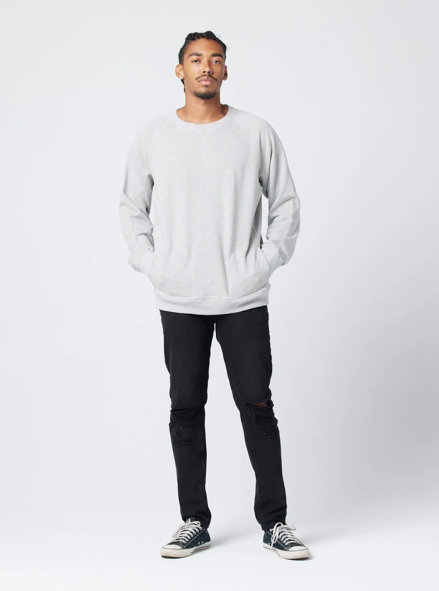 Unisex Pocket Crewneck Sweatshirt - Athletic Heather