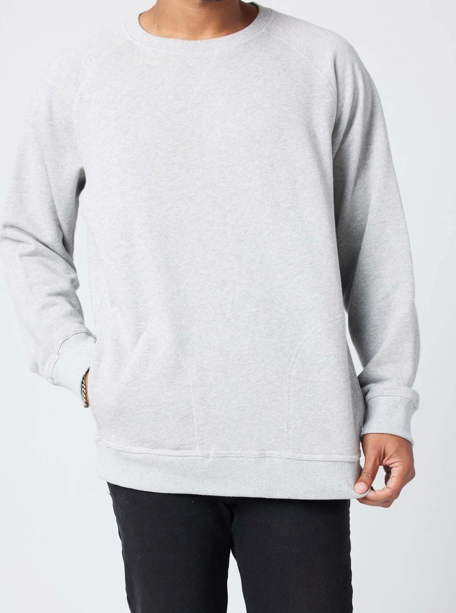 Unisex Pocket Crewneck Sweatshirt - Athletic Heather