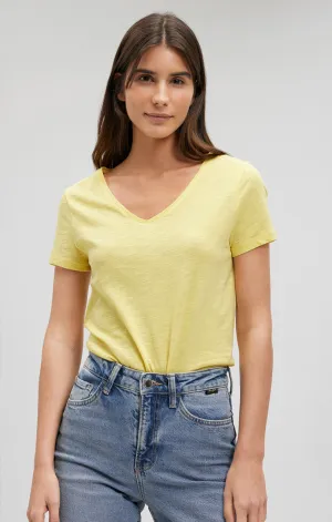 V-NECK T-SHIRT IN LEMON DROP