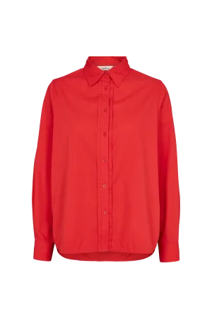 Vilde Pleat Shirt - High Risk Red