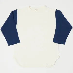 Warehouse & Co 4800 Baseball Tee - Cream/Navy