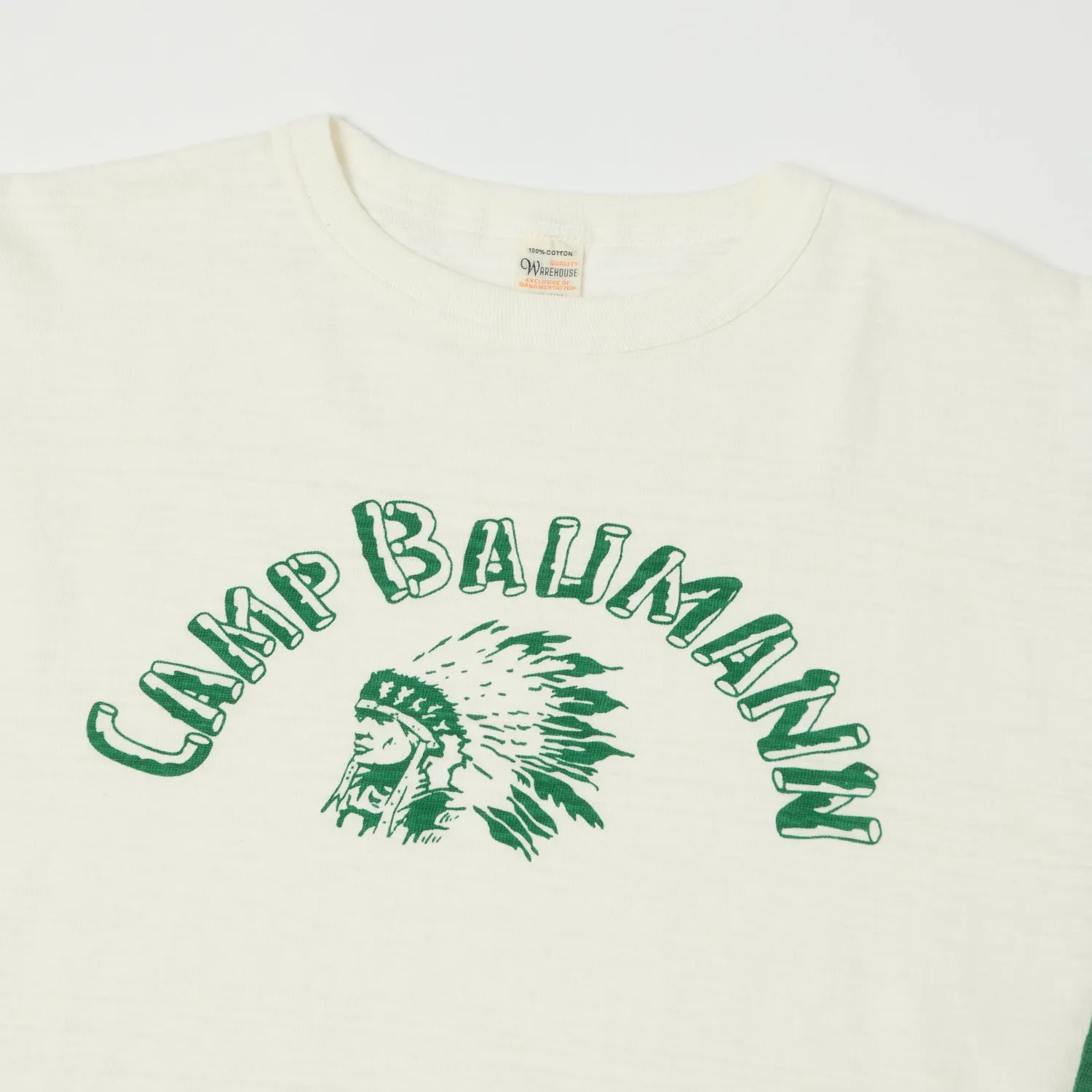 Warehouse & Co 4800 'Camp Baumann' Baseball Tee - Cream/Green