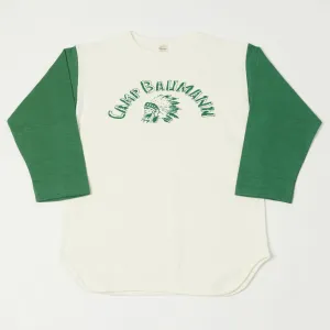 Warehouse & Co 4800 'Camp Baumann' Baseball Tee - Cream/Green