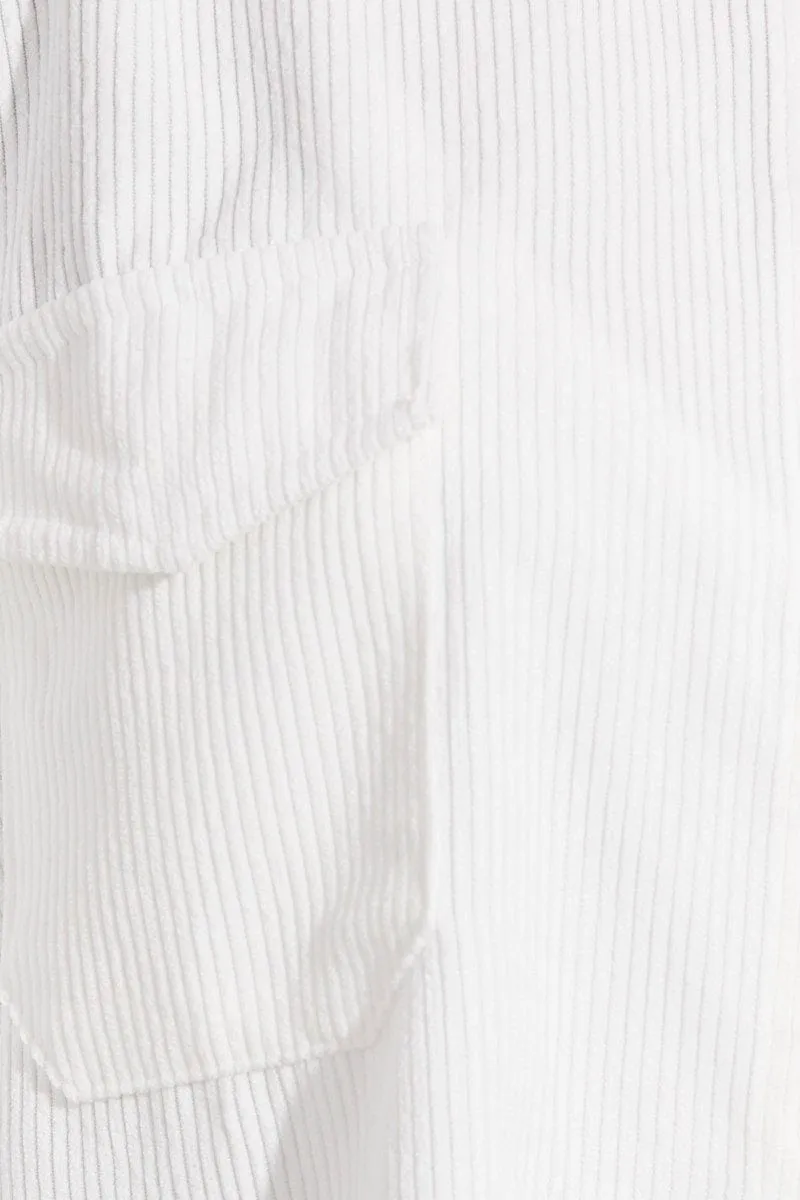 White Textured Shirt Long Sleeve