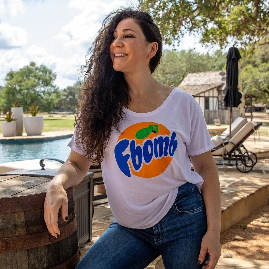 Women's F-Bomb Slouchy T-Shirt - White