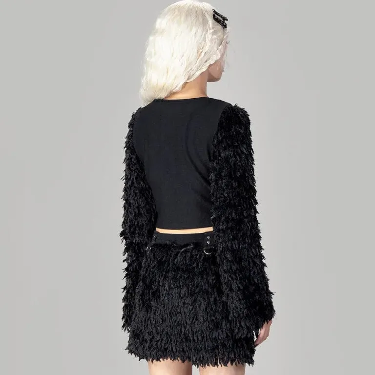 Women's Punk Eyelet Strap Faux Leather Skirt