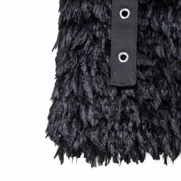 Women's Punk Eyelet Strap Faux Leather Skirt