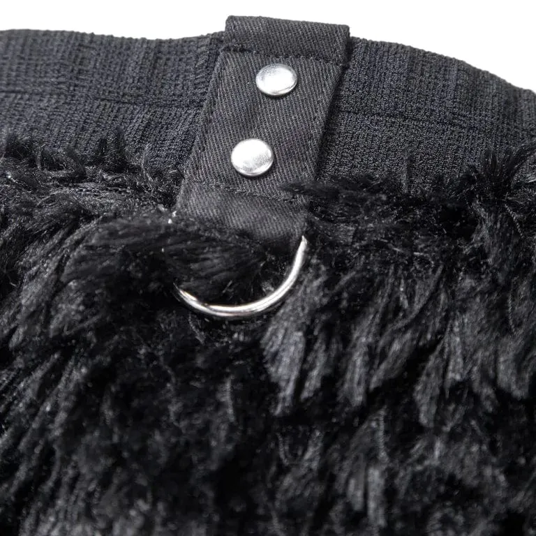 Women's Punk Eyelet Strap Faux Leather Skirt