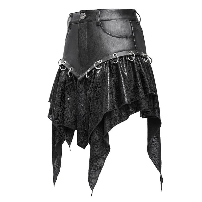 Women's Punk Irregular  High-waisted Short Skirt