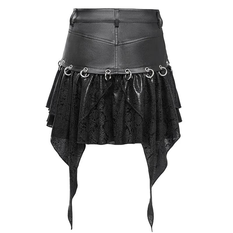 Women's Punk Irregular  High-waisted Short Skirt