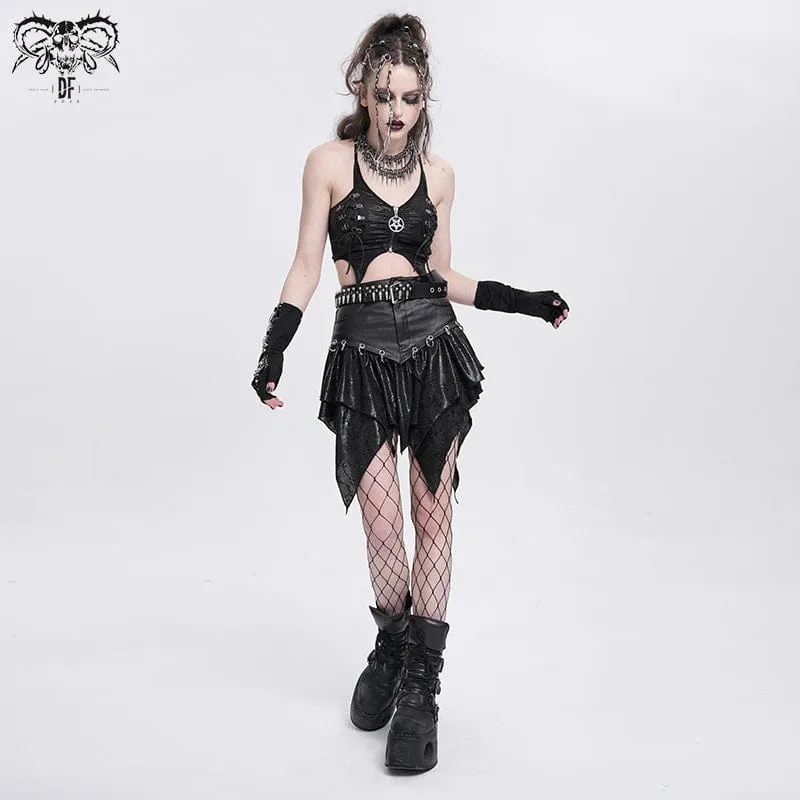 Women's Punk Irregular  High-waisted Short Skirt