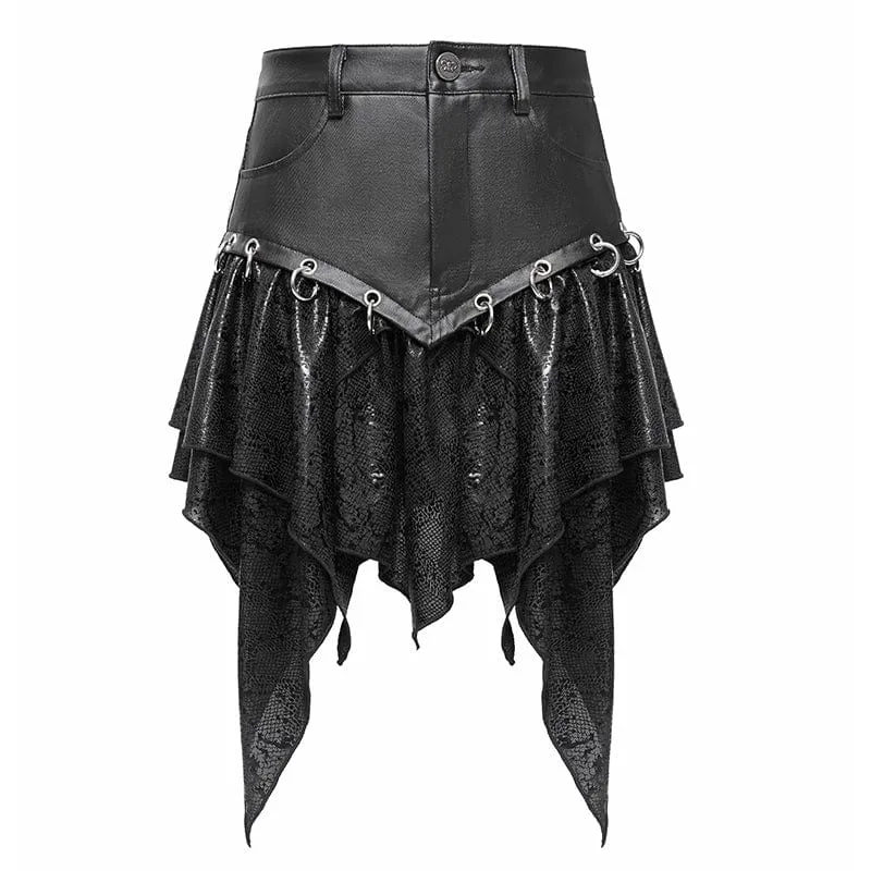 Women's Punk Irregular  High-waisted Short Skirt