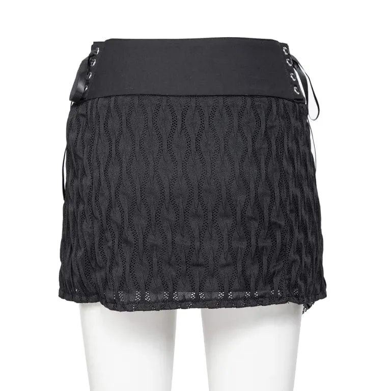 Women's Punk Irregular Lace-up Skirt