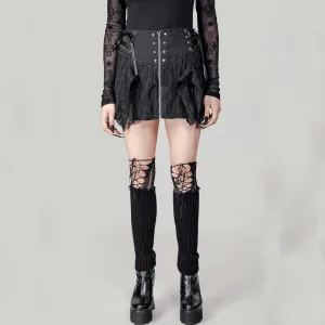 Women's Punk Irregular Lace-up Skirt