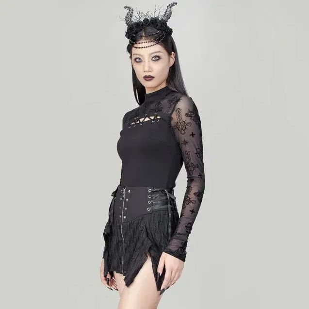 Women's Punk Irregular Lace-up Skirt