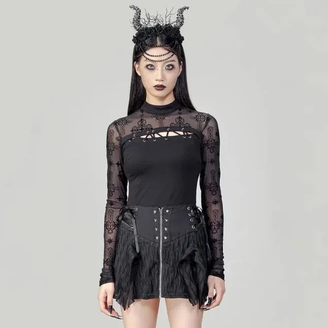 Women's Punk Irregular Lace-up Skirt