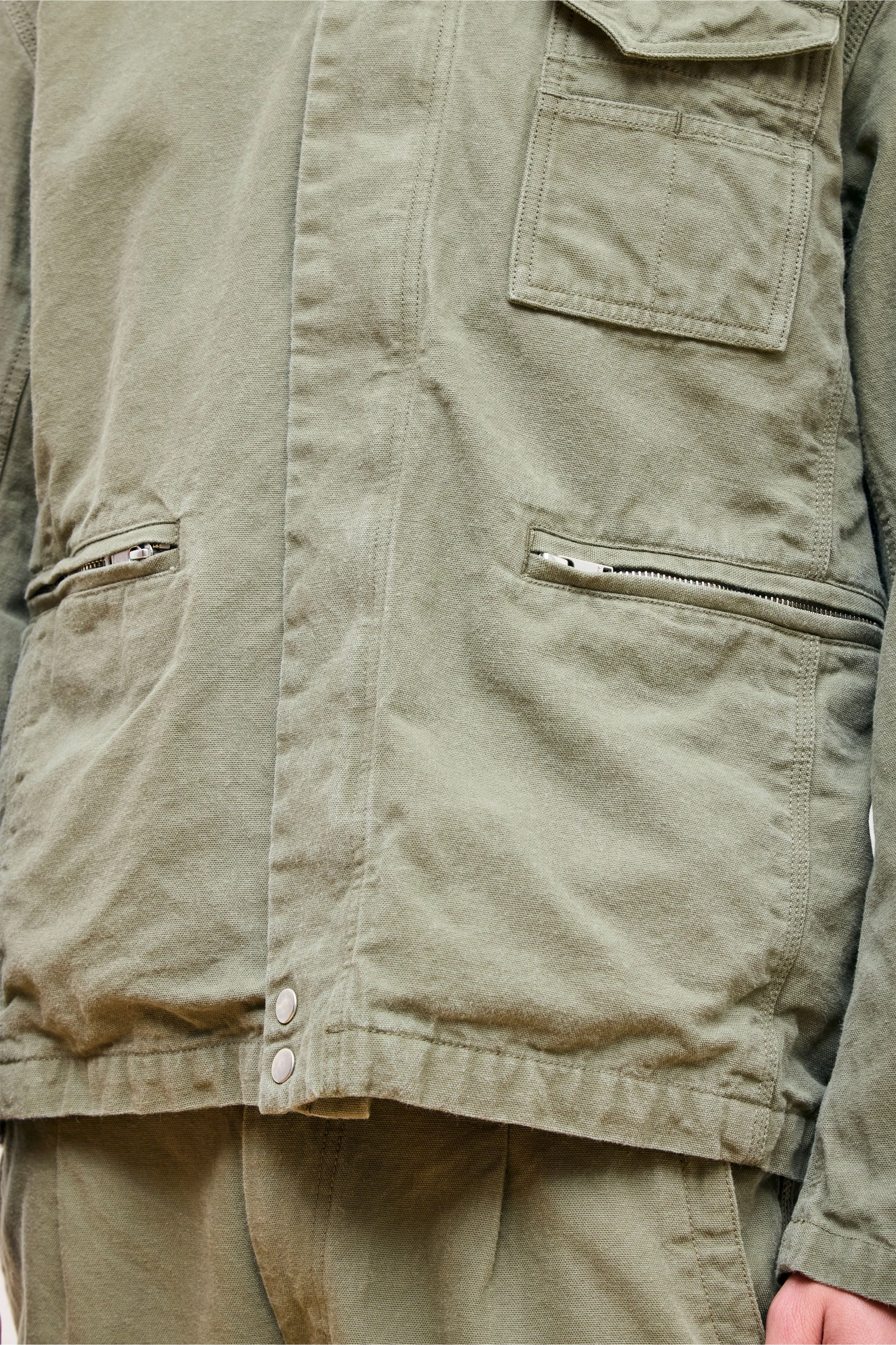 Worker Jacket Cotton Sulfur Dye Khaki