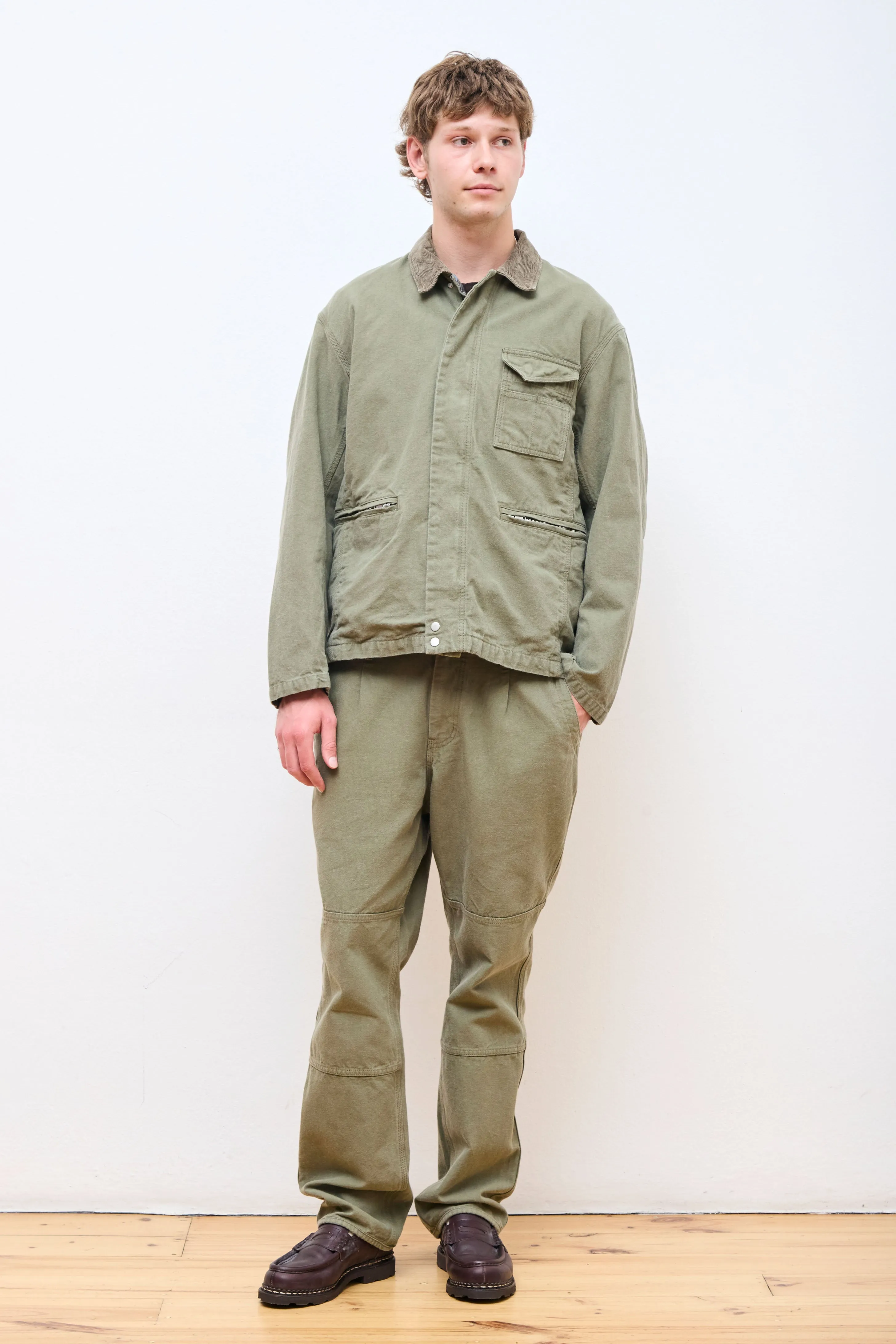Worker Jacket Cotton Sulfur Dye Khaki