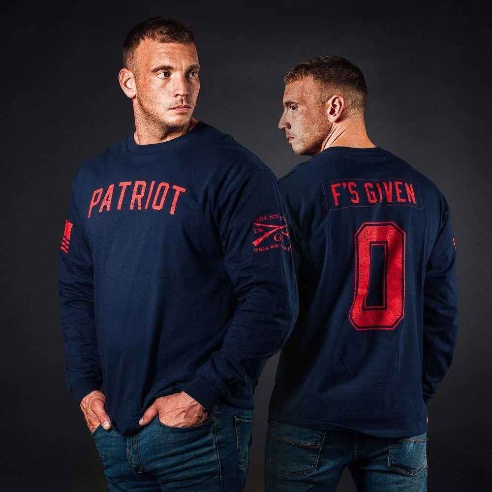Zero F's Given Long Sleeve - Midnight Navy