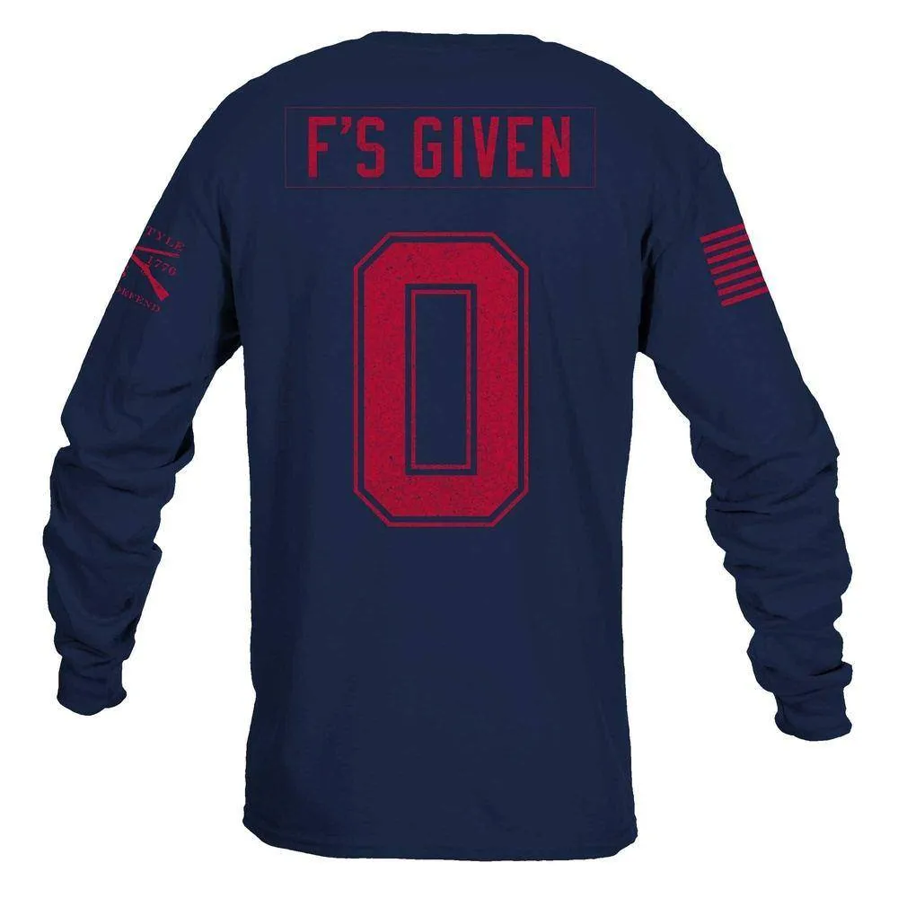 Zero F's Given Long Sleeve - Midnight Navy