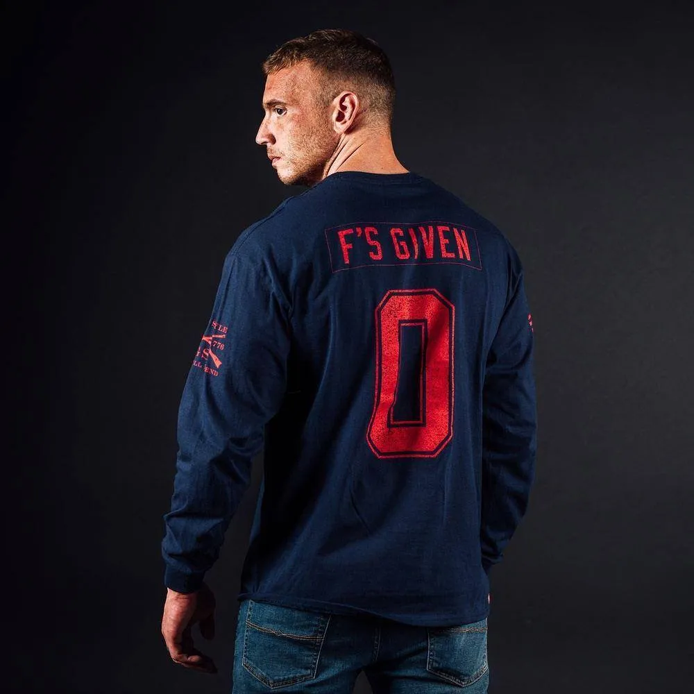 Zero F's Given Long Sleeve - Midnight Navy