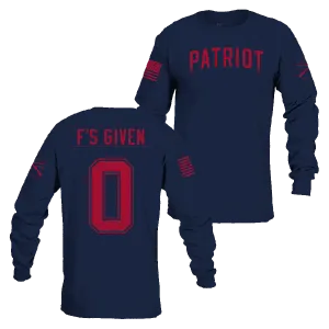 Zero F's Given Long Sleeve - Midnight Navy