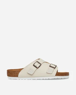 Zürich Suede Canvas Sandals Eggshell