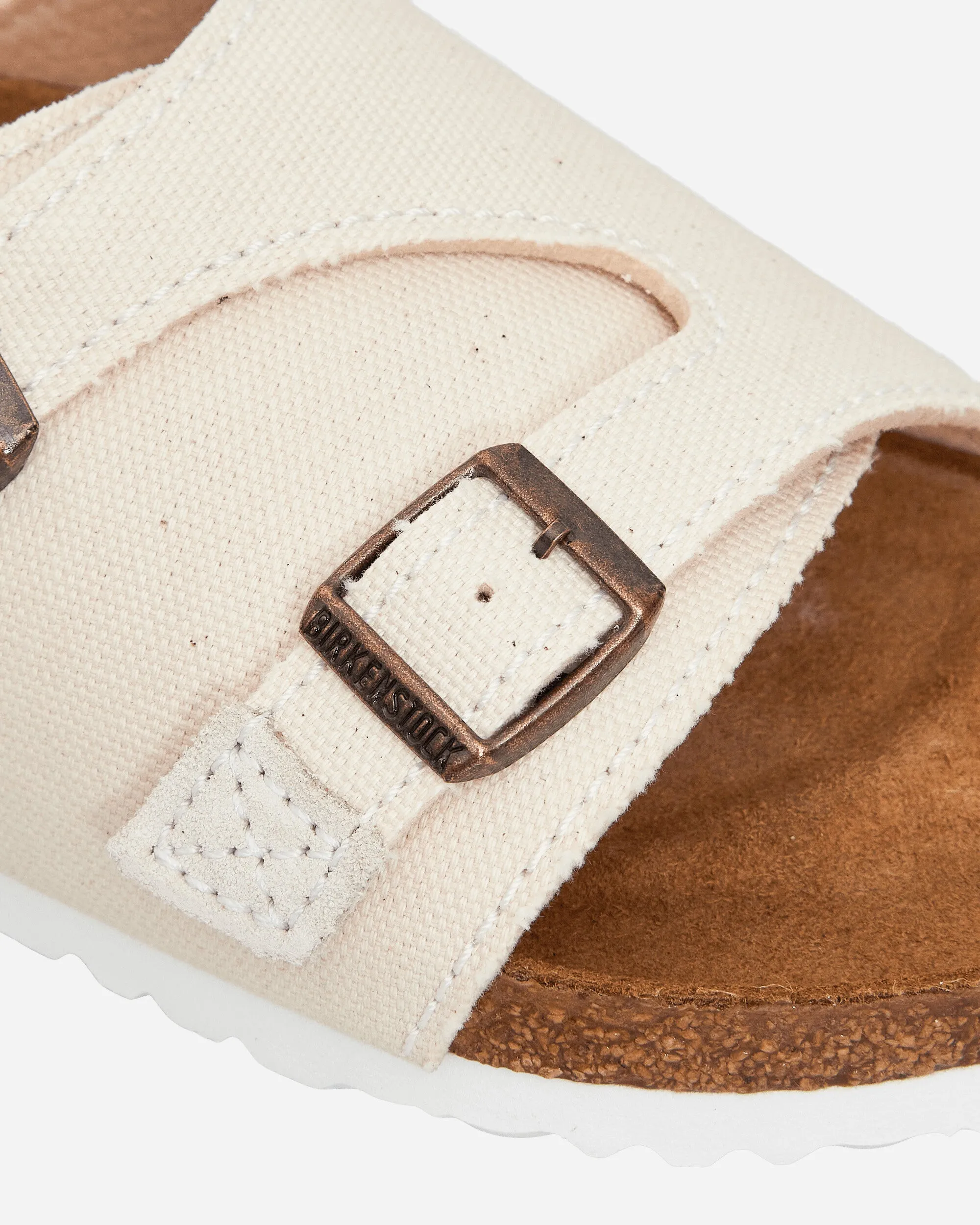 Zürich Suede Canvas Sandals Eggshell