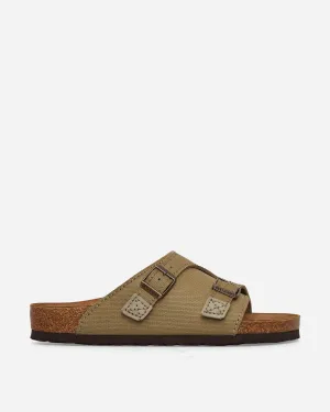 Zürich Suede Canvas Sandals Faded Khaki